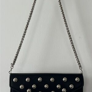 Steve Madden Black and Silver Studded Clutch